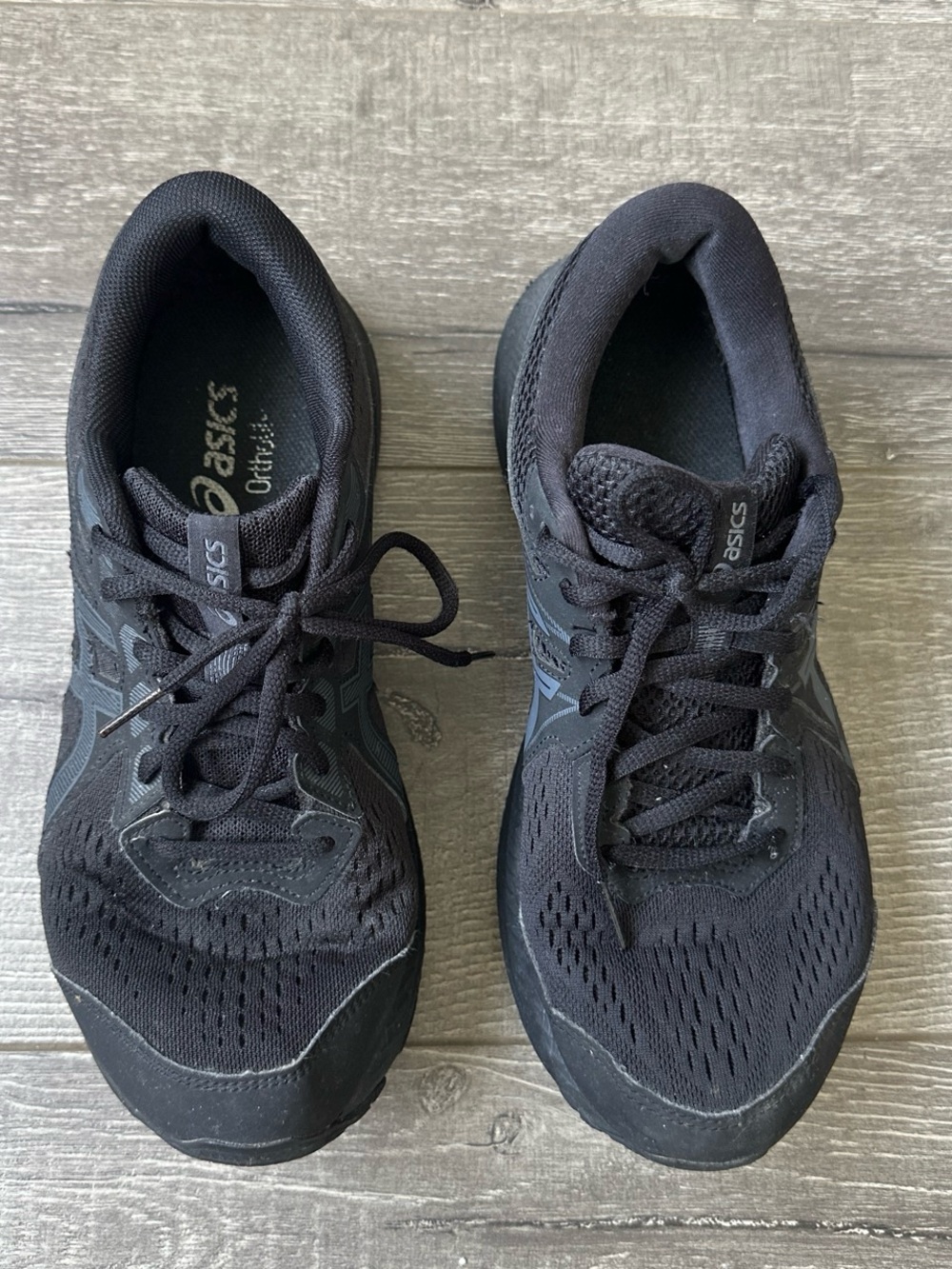 Asics Black Mesh Athletic Sneakers